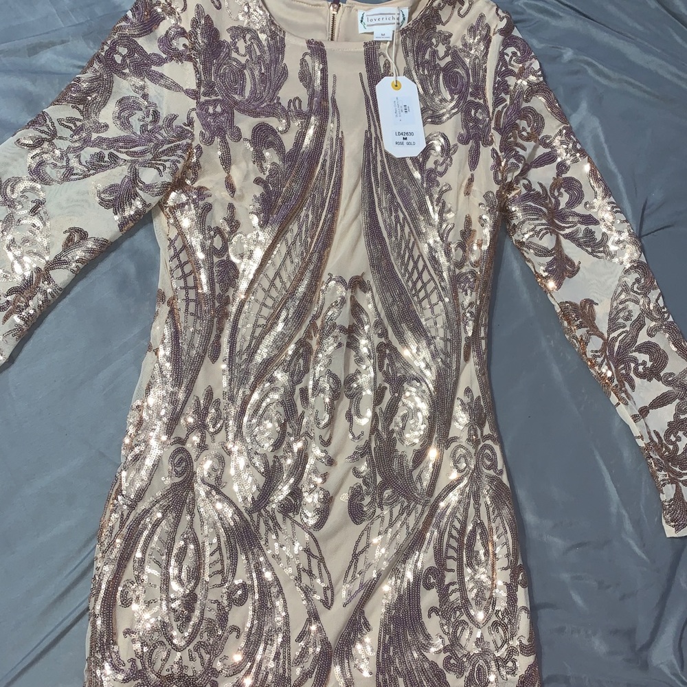 Champagne sequin dress